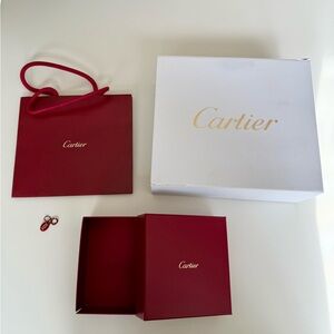 Cartier necklace box with bag and white shipping box